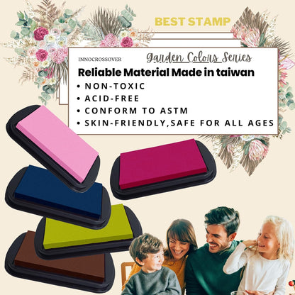 Washable Ink Pad, Best Stamps for Kids, Kids Crafts, Paw Print Kit, Baby Footprint Kit, Stamp Pads on Scrapbooking, Fingerprint Ink Pad, Easy to Wash Off Skin| Large | Safe Non-Toxic (Plum Bossom)