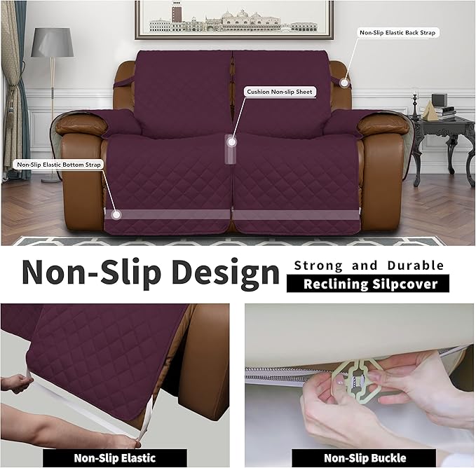 Easy-Going Oversized Loveseat Recliner Cover, Reversible Couch Cover