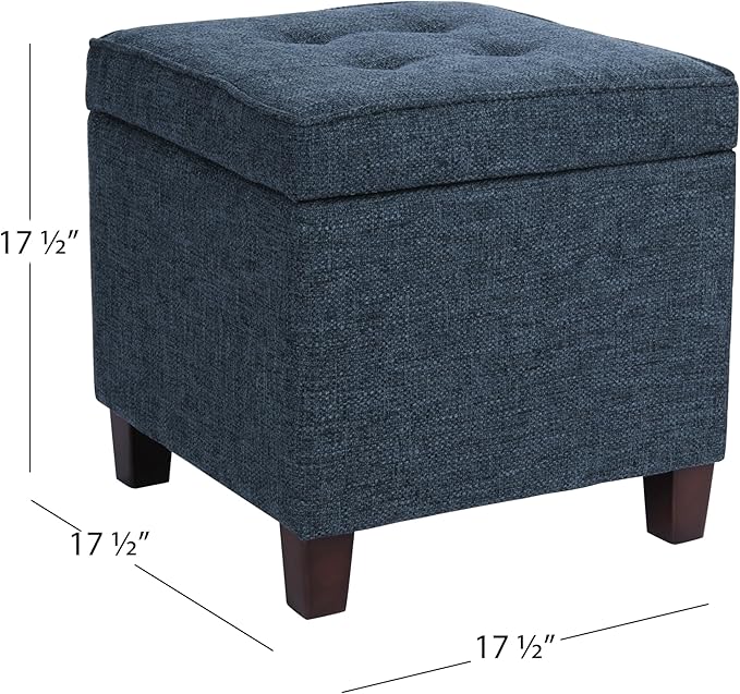 Homepop Square Tufted Storage Ottoman