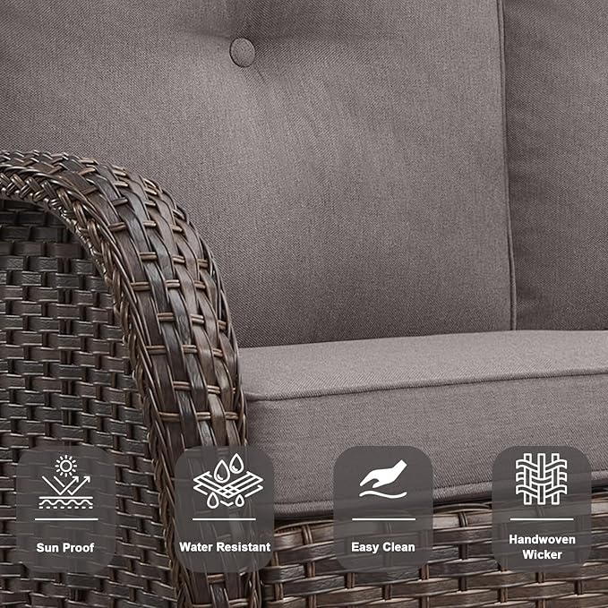 Belord 6 Pieces Wicker Patio Conversation Sets