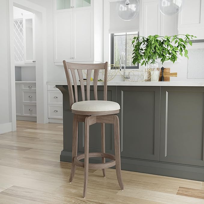 Hillsdale 29.5" Savana Wood Swival Bar Height Stool