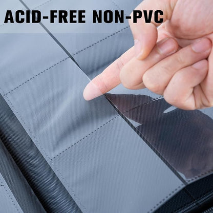 Card Binder 16 Pocket,Trading Card Binder Holds up to 1408 Cards with 44 Sleeves,Zipper Card Holder Album Compatible with TCG/Sports Cards-Black