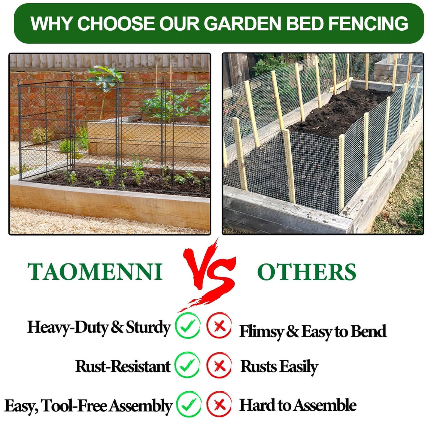 6 Panels Chicken Wire Plant Protectors, 14.26ft(L) x 24in(H) Plant Protectors from Animals, Raised Garden Bed Fencing, Garden Protection Bunny Barricades from Chicken Squirrels for Vegetables