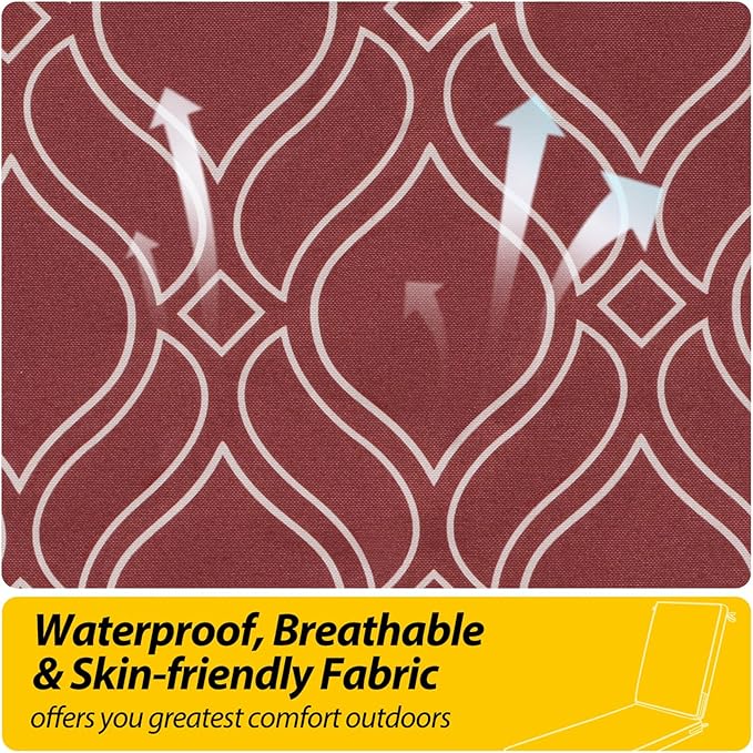 AAAAAcessories Outdoor Chaise Lounge Cushions, Fade-Resistant, Waterproof Patio