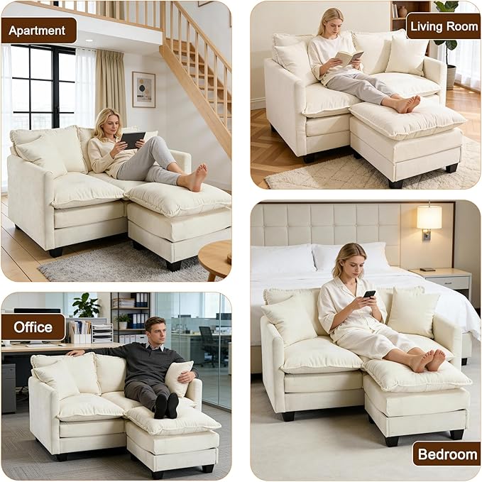 Loveseat Sofa with Ottoman