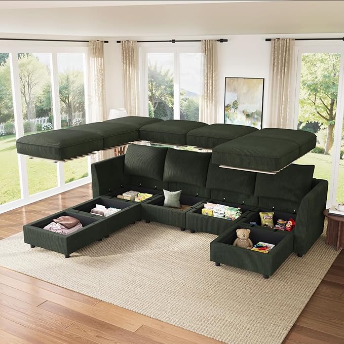 HONBAY Modular Sofa U Shaped Sectional Couch