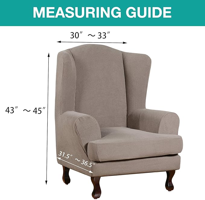 Turquoize Wingback Chair Covers 2 Piece Wing Chair Slipcover Stretch Slipcovers