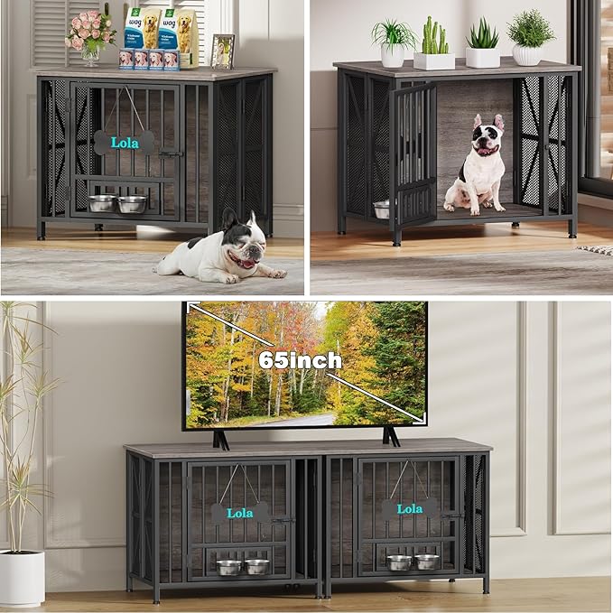 EasyCom Foldable Dog Crate Furniture, 31.5" Dog Crates