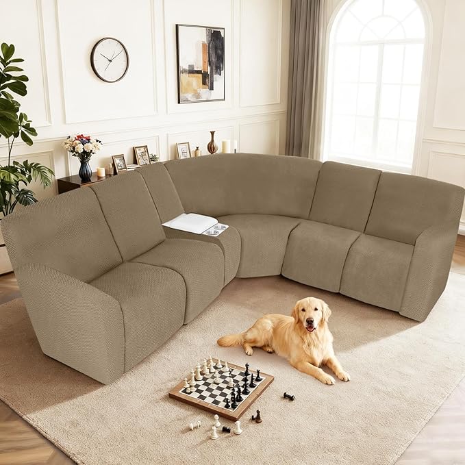 ALIECOM 100% Waterproof Recliner Sectional Couch Covers L Shape Stretch Corner