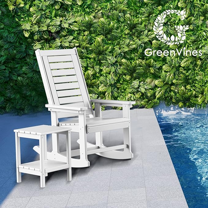 GREENVINES Outdoor Rocking Chair Set | 3-Piece | 2 Rocking Chairs