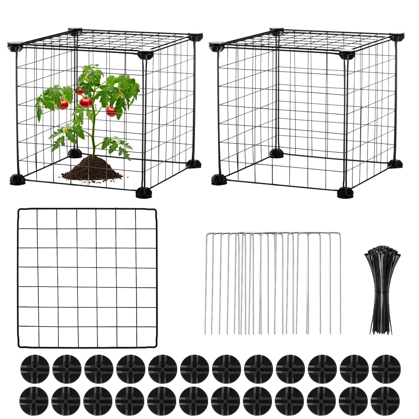 CIEOVO Plant Protectors from Animals, Heavy Duty Metal Plant Cages, 12"x12" Chicken Wire Cloche for Plants Wire Plant Covers Garden Protection Garden Plant Cloche, Chicken Wire Cloche Plant Protector