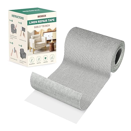BESEZX Linen Fabric Repair Tape, 3x79 Inch Self Adhesive Repair Patches