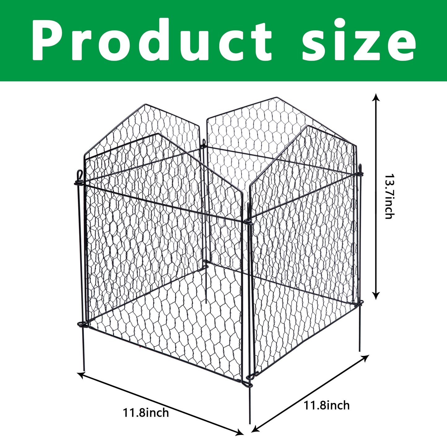 DECOHS 4 Packs Chicken Wire Cloche Plant Protectors from Animals Garden Plant Cage Protector - Wire Plant Protectors to Keep Animals Out