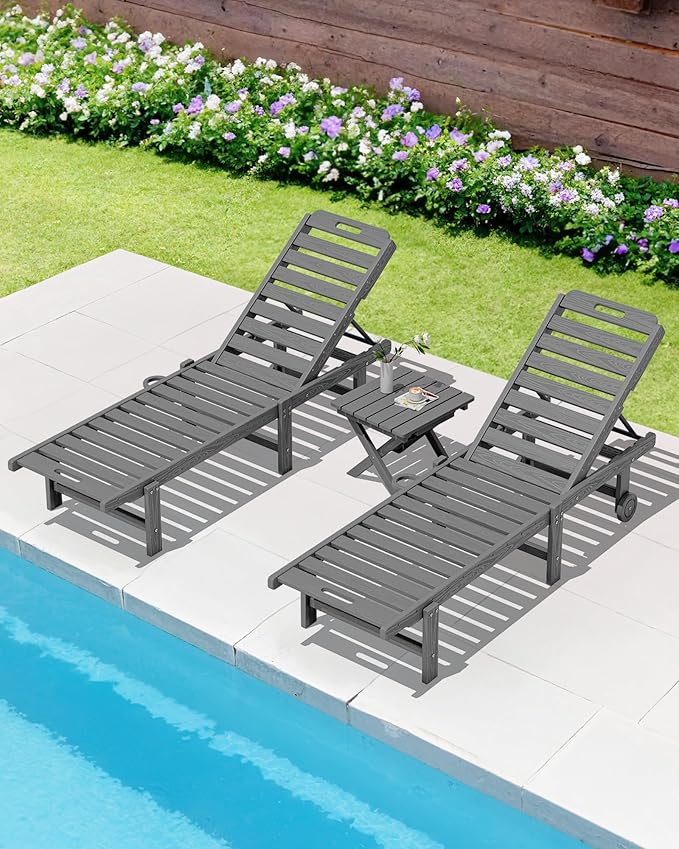 SERWALL Folding Outdoor Side Table Set of 4, Small Adirondack Side Table