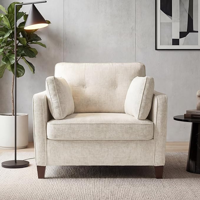 Luxury Oversized Accent Chair, 40.9" Upholstered Piping Single Armchairs