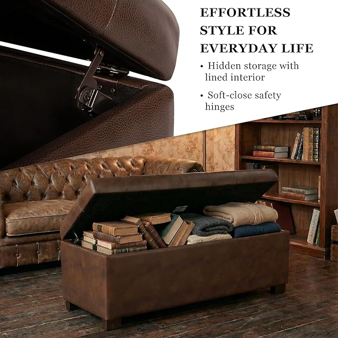 HomePop Large Tufted Storage Bench