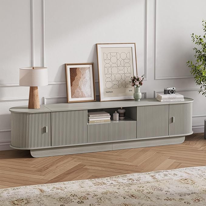 Coffee Table and TV Stand Set of 2, Round Center Table