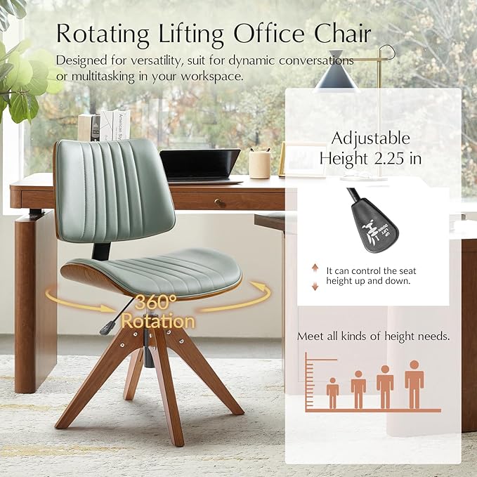 HULALA HOME Faux Leather Home Office Chair