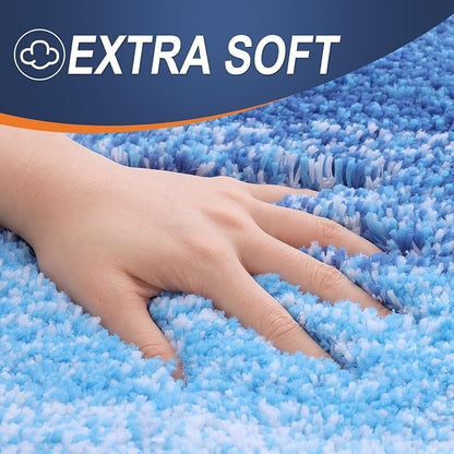 OLANLY Large Bathroom Rugs Mat 45x27, Extra Soft Absorbent Microfiber Bath Rugs, Rubber Backing, Quick Dry, Washable Bath Mats for Bathroom, Tub and Shower, Home Decor Accessories, Light Royal Blue