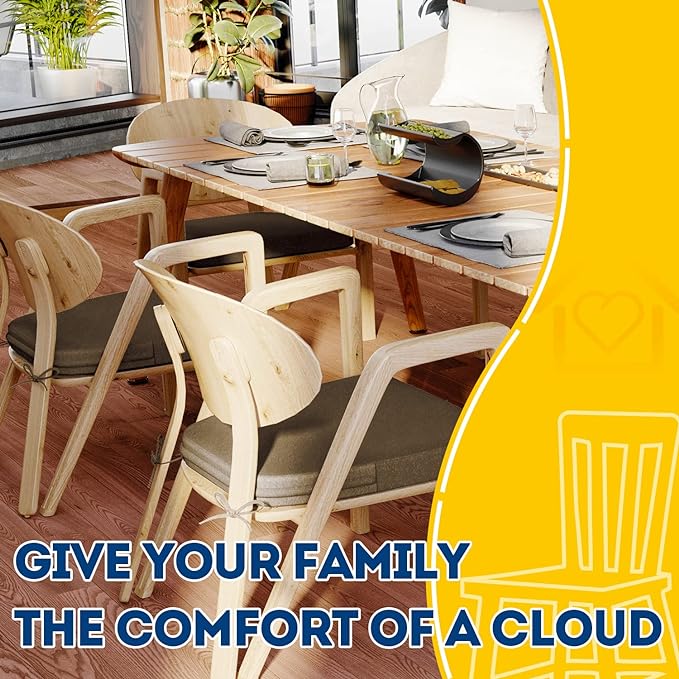 AAAAAcessories D-Shaped Chair Cushions, Machine-Washable Cover
