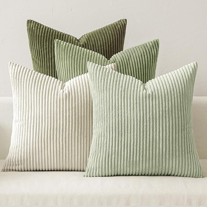 MIULEE Decorative Throw Pillow Covers Set of 4 Summer Light Green Gradient
