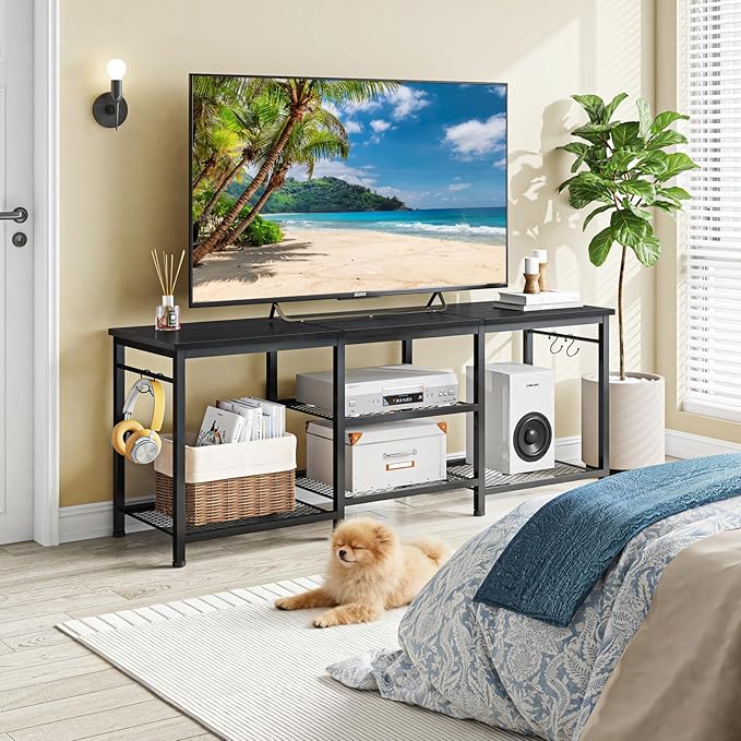 YGEOMER TV Stand for TVs Up to 55 Inch, Entertainment Center for Living Room