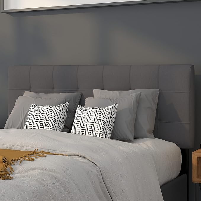 Flash Furniture Bedford Tufted Upholstered Full Size Headboard in Dark Gray
