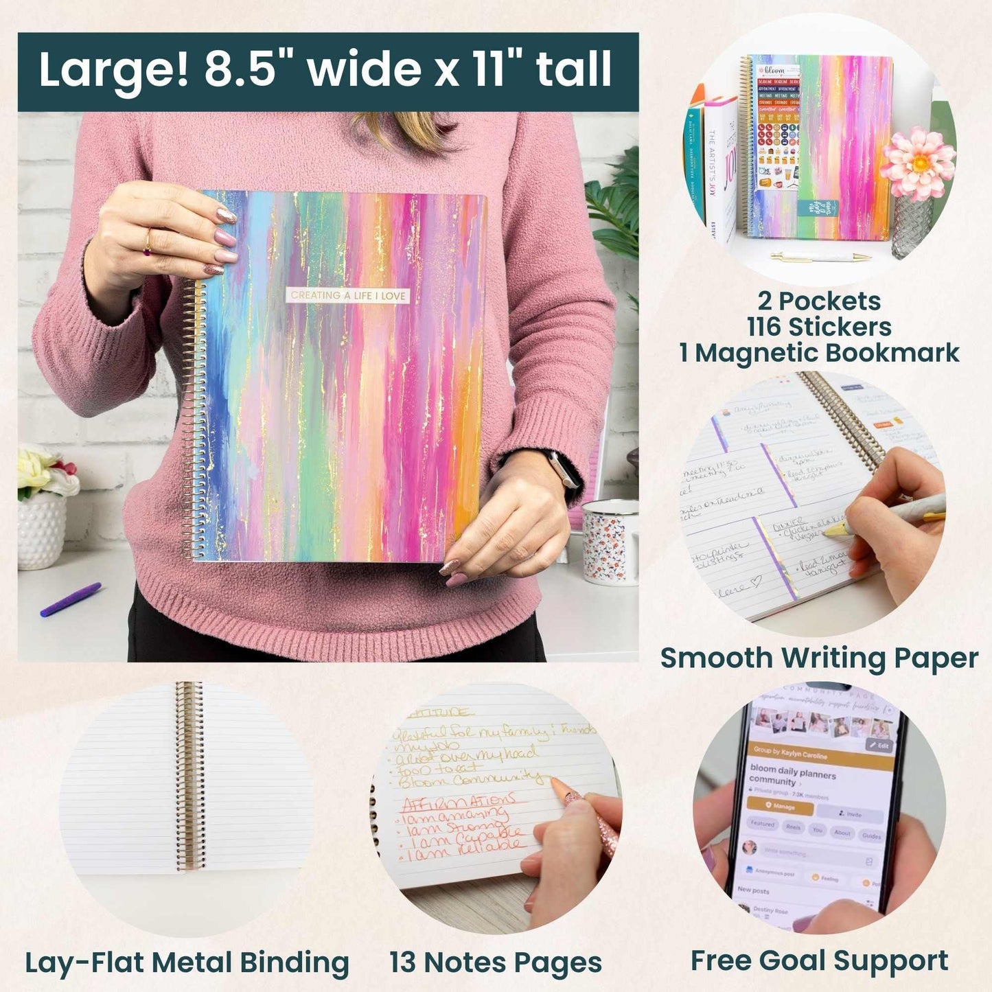 bloom daily planners 2026-2027 Planner (8.5” x 11") 13 Month Academic Year Organizer (July 2026 - July 2027) - Weekly & Monthly Agenda Book with Stickers & Tabs - Creating a Life I Love