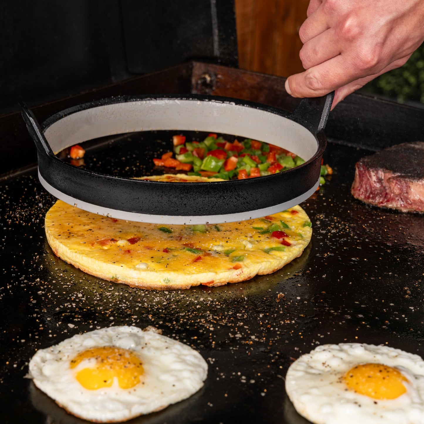 Blackstone 5515 Egg Ring/Omelet Ring Kit,Silver