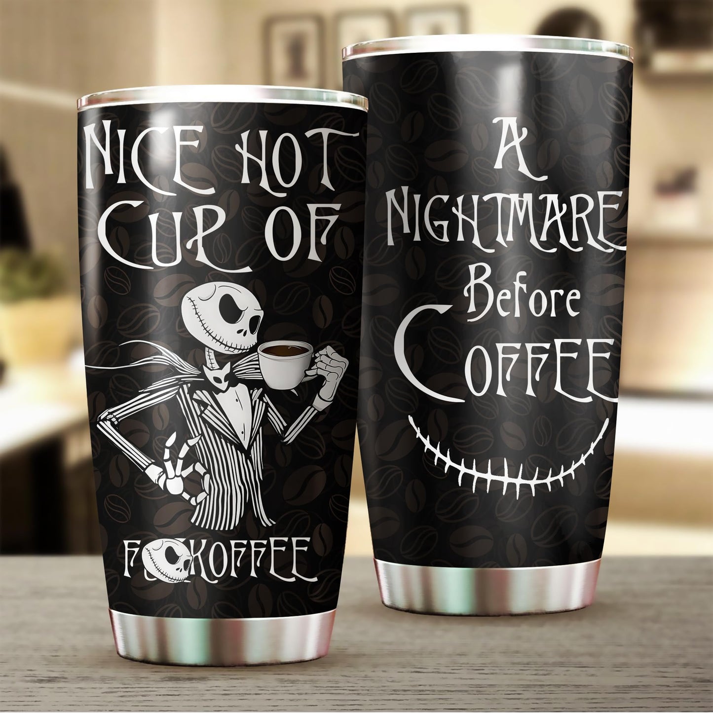 Christmas Gifts for Cartoon Lovers, Nice Hot Cup Of A Nightmare Before Coffee, Jack Nightmare Before Coffee Tumbler with Lid, Skeleton Mug, Christmas Movie Cup, Birthday Gifts for Movie Lovers