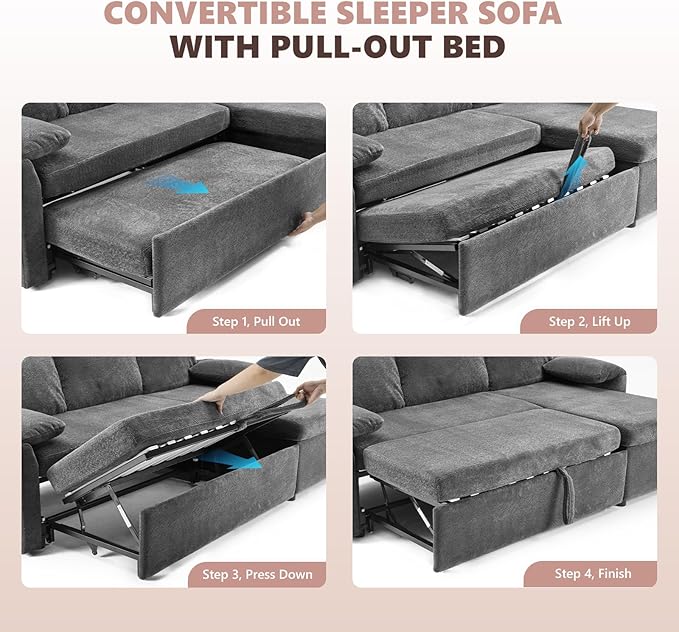 VINGLI Convertible Sofa Bed Couches