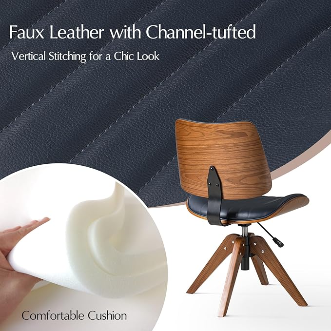 HULALA HOME Faux Leather Home Office Chair