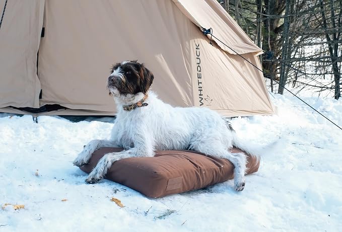 WHITEDUCK Outdoor Dog Bed Heavy-Duty 12oz Canvas, Water-Repellent Cotton, Machine Washable Removable Cover with Full-Length Zipper, Dog Bed for Large Dogs & Crate, (Black) 36" Lx27 Wx4.3 th (L)