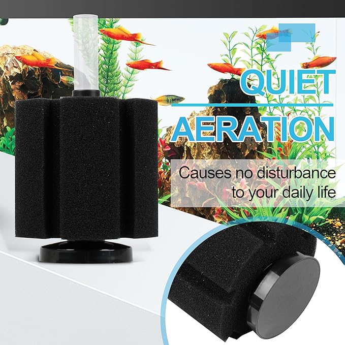 Sponge Filter for Betta Fry Aquarium Fish,for Clear and Quiet Aquariums Tank Up to 60 Gallon Each 3pc