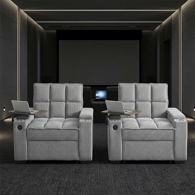 Auvsoce 3-in-1 Folding Convertible Sofa Bed Set of 2, Sleep Couch