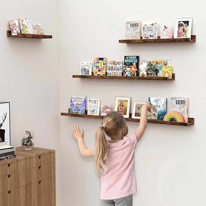 Floating Shelves for Wall, 48 inch Wood Floating Shelves Set of 2, Picture