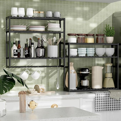 PPN Extra Large Towel Rack Bathroom Storage Shelves Over The Toilet with Towel Bar 100% Bamboo Adjustable Height Floating Shelf Wall Shower Shelf for Small Space Bathroom Kitchen Multi Usage