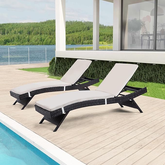 Outdoor Chaise Lounge Chairs Set of 2