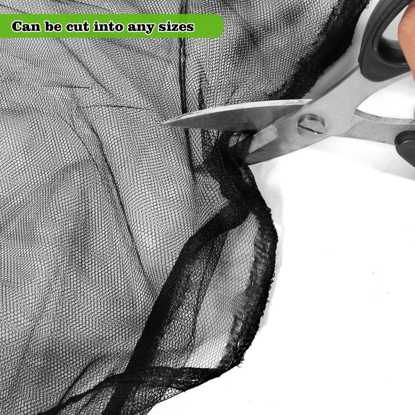 39 x 10 Ft Mosquito Netting for Garden Patio, Breathable Mesh Net for Bird and Insect Protection, Plant Cover for Vegetables, Fruits and Flowers, 3x12m Black