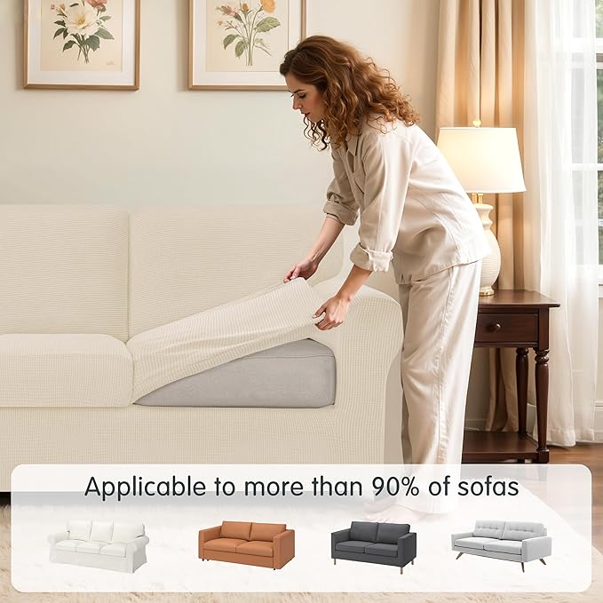 subrtex Slipcover Sets for Sofa, 7 Pieces Stretch Furniture Cover, Wear