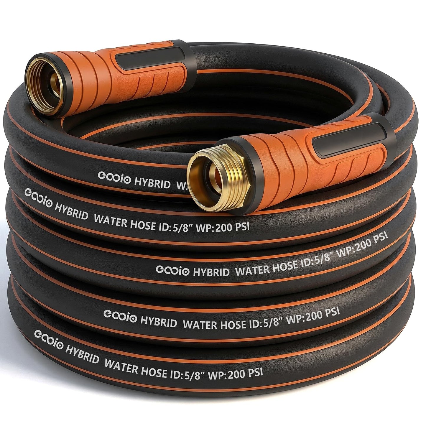 Garden Hose 25 ft x 5/8", Heavy Duty Water Hose, Flexible and Durable, Kink Resistant Lightweight Hybrid Hose, Leakproof Yard Hose with Male to Female Fittings