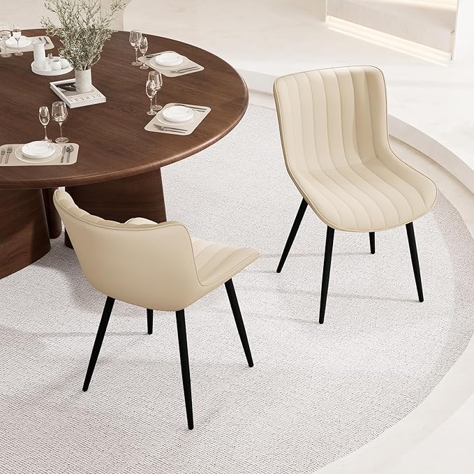 YOUNUOKE Mid-Century Modern Dining Chairs Set of 2, Armless Accent Chair