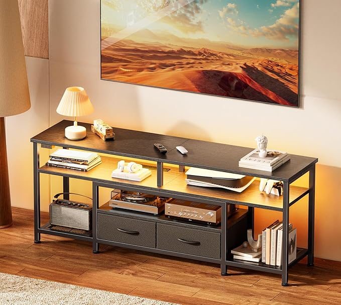 Huuger TV Stand for 55 60 Inch TV, Entertainment Center
