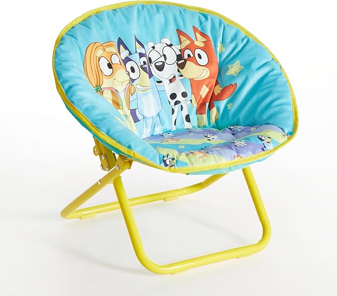 Idea Nuova Bluey Toddler 19” Folding Saucer™ Chair, Ages 3+
