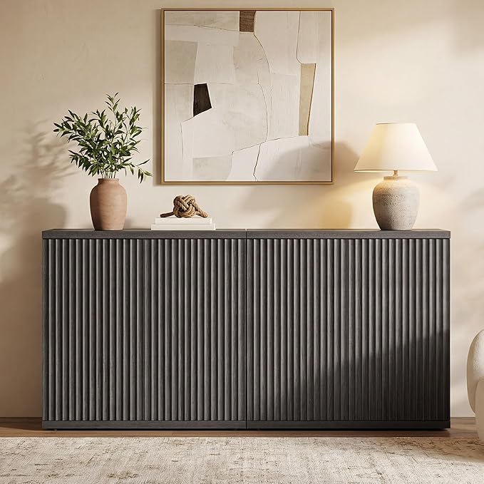 SICOTAS Buffet Cabinet with Storage Accent Sideboard Modern Credenza with Doors