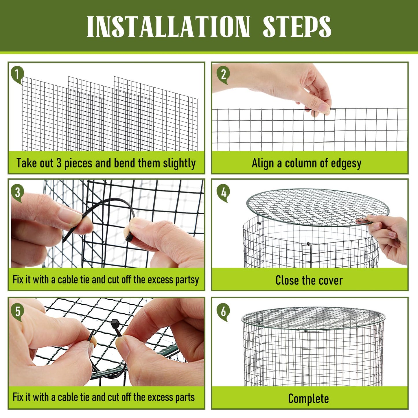 Otoolling 12 Pack 24" x 12" Garden Plant Protectors from Animals with Detachable Covers Metal Plant Cage Chicken Wire Cloche with Ground Stakes and Nylon Tie for Flower Vegetable to Keep Animals Out