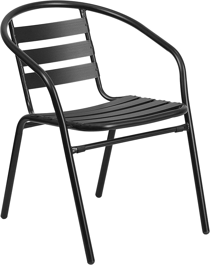 Flash Furniture Lila 7-Piece Glass Patio Table and Chairs Set, Outdoor Patio