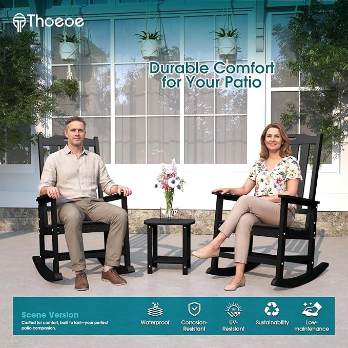 THOEOE Oversized Rocking Chair, Outdoor Rocking Chair