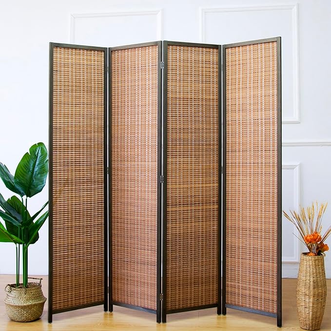 Furnnylane 4 Panel Bamboo Room Divider