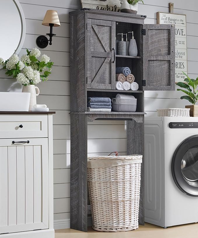 ACCOHOHO Over The Toilet Storage Cabinet, Farmhouse Bathroom Cabinet